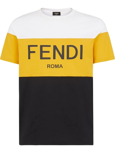 Black and yellow shop fendi t shirt