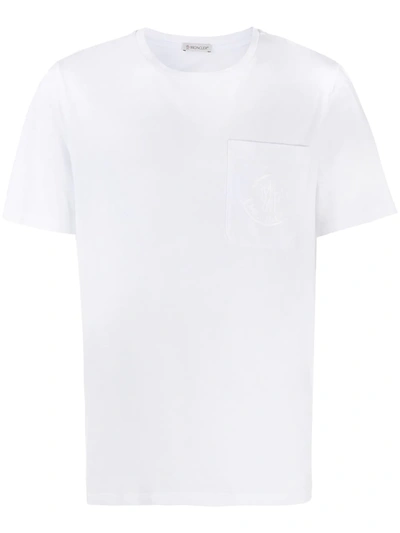 Shop Moncler Panelled Short-sleeve T-shirt In White
