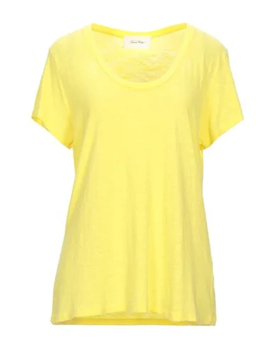 Shop American Vintage Woman T-shirt Yellow Size S Cotton, Viscose