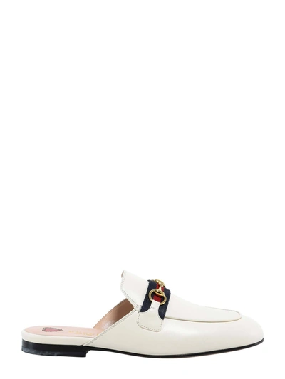 Gucci Princetown Horsebit-detailed Leather Slippers In White | ModeSens