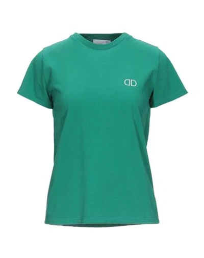 Shop Douuod Woman T-shirt Green Size L Cotton, Elastane