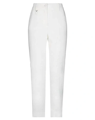 Shop Blumarine Woman Pants Ivory Size 4 Cotton, Polyamide, Elastane In White