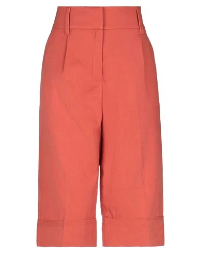 Shop True Royal Woman Shorts & Bermuda Shorts Rust Size 2 Linen, Cotton, Polyamide, Elastane In Red