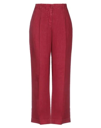 Shop Aspesi Casual Pants In Brick Red