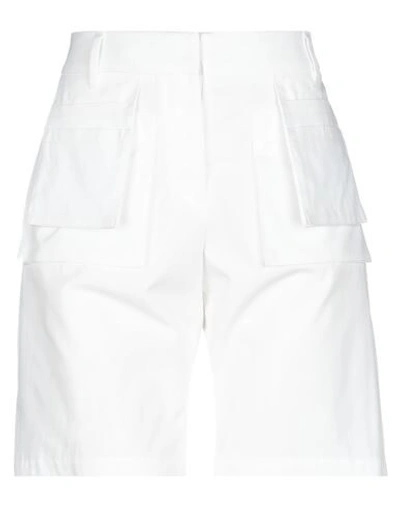 Shop Frankie Morello Woman Shorts & Bermuda Shorts White Size 8 Cotton