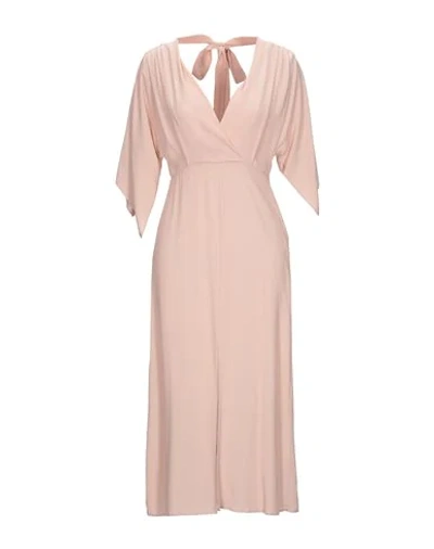 Shop Semicouture Woman Midi Dress Light Pink Size 10 Acetate, Silk