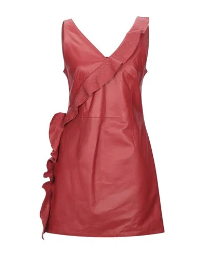 Shop Frankie Morello Woman Mini Dress Red Size 6 Lambskin