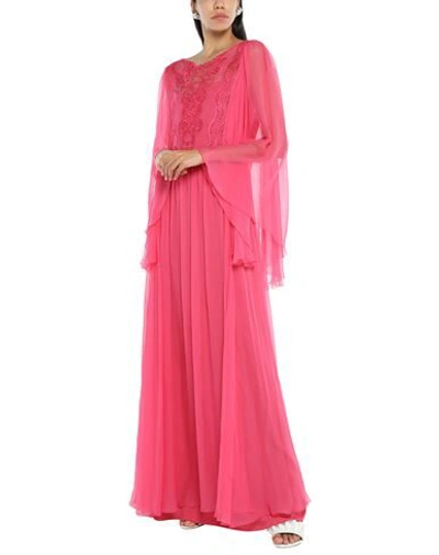 Shop Alberta Ferretti Woman Maxi Dress Fuchsia Size 4 Silk In Pink