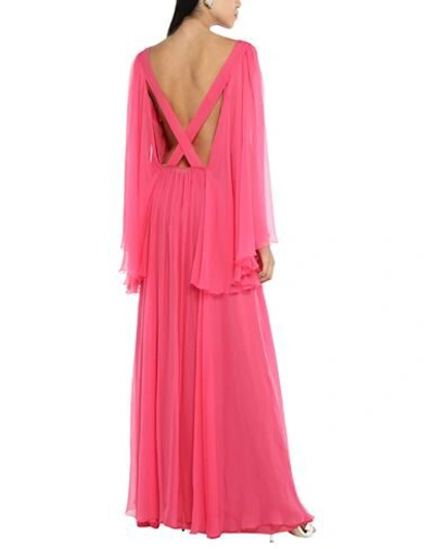Shop Alberta Ferretti Woman Maxi Dress Fuchsia Size 4 Silk In Pink