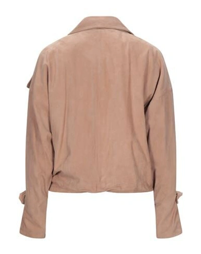 Shop Erika Cavallini Woman Jacket Pastel Pink Size 4 Soft Leather