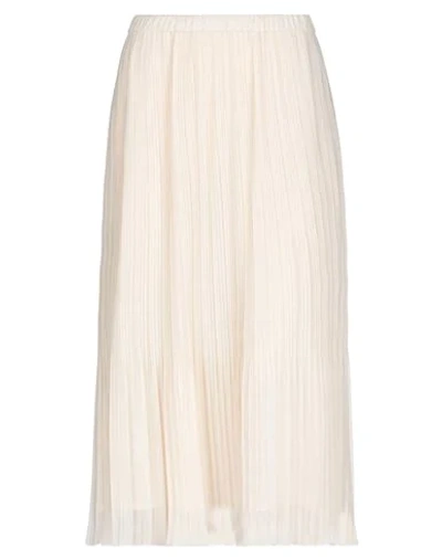 Shop Peserico Woman Midi Skirt Beige Size 12 Polyester