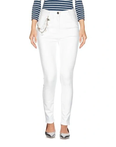 Elisabetta Franchi Denim Pants In White