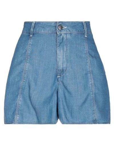 Shop Karl Lagerfeld Woman Denim Shorts Blue Size 32 Lyocell