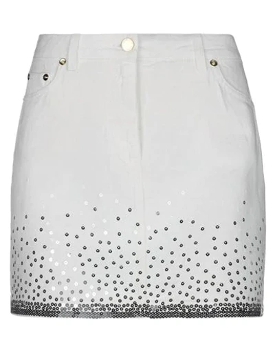 Alberta Ferretti Denim Skirts In White