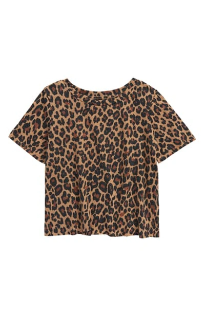 Love, Fire Kids' Boxy Leopard Print T-shirt In Animal Print