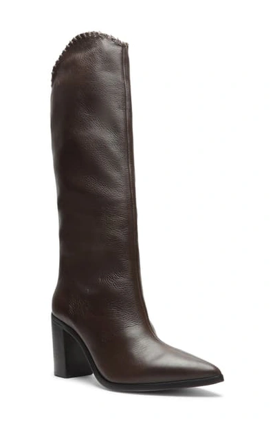 Shop Schutz Valy Knee High Boot In Umber Leather