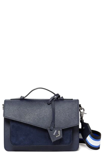 Shop Botkier Cobble Hill Leather Crossbody Bag In Navy