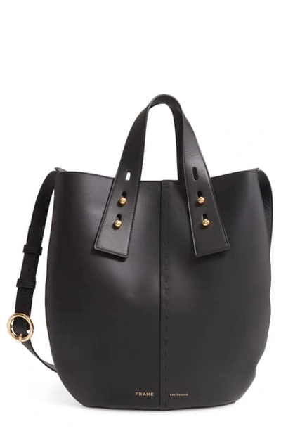 Shop Frame Medium Les Second Vase Leather Shoulder Bag In Noir