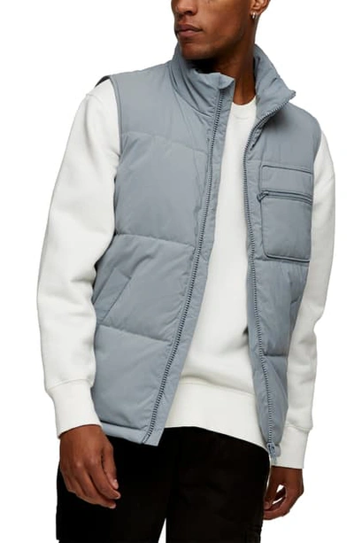 Shop Topman Fuji Gilet Vest In Light Blue