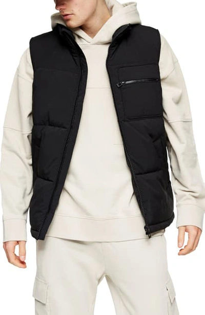 Shop Topman Fuji Gilet Vest In Black