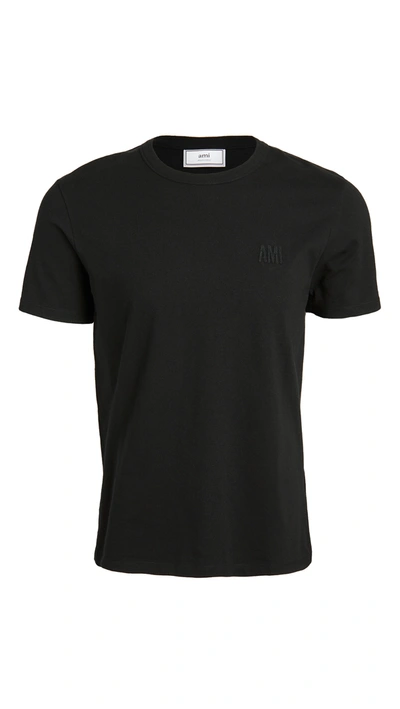 Shop Ami Alexandre Mattiussi Chest Embroidered T-shirt In Black
