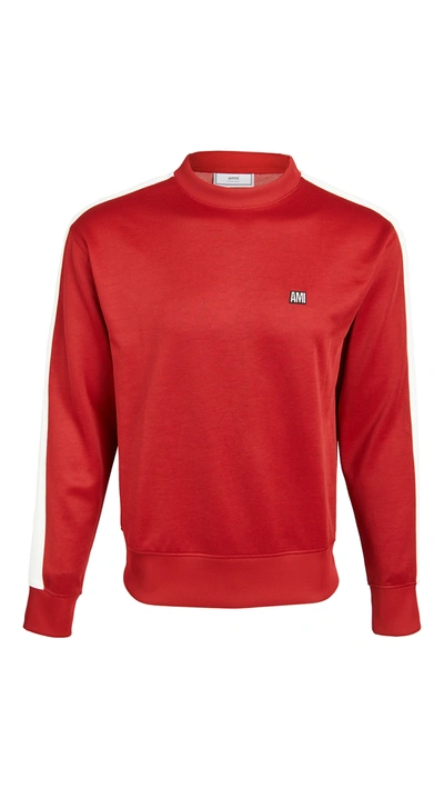 Shop Ami Alexandre Mattiussi Embroidered Sweatshirt In Red