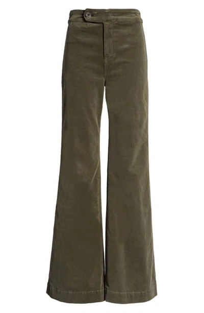Shop Askk Ny 70s Wide Leg Courduroy Pants In Army