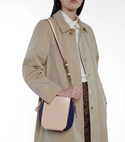 Shop Marni Gusset Leather Shoulder Bag In Multicoloured