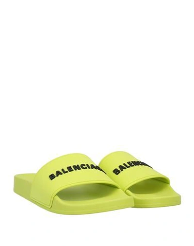 Shop Balenciaga Sandals In Acid Green