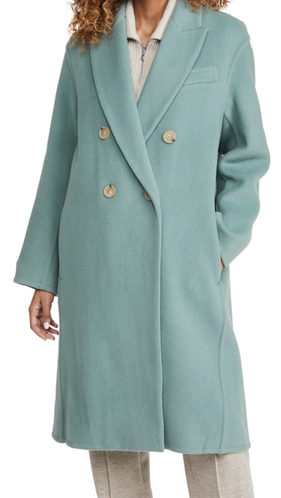 Shop Vince Double Breasted Oversized Coat In Patina