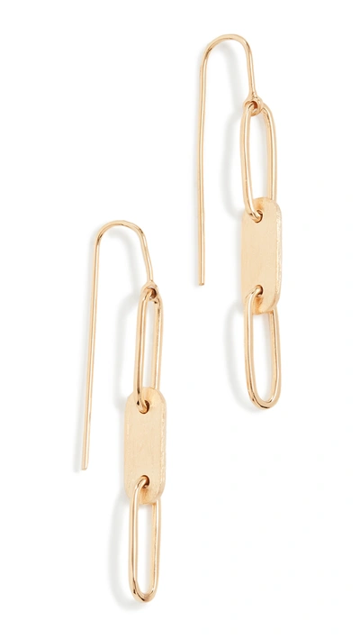 Shop Soko Ellipse Threader Earrings In Gold