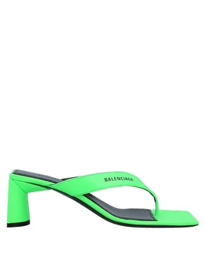 Shop Balenciaga Toe Strap Sandals In Green