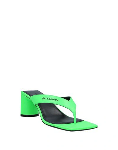 Shop Balenciaga Toe Strap Sandals In Green
