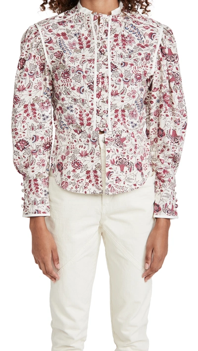 Shop Isabel Marant Cleosi Blouse In Ecru