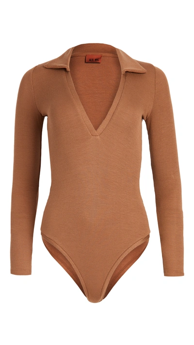 Shop Alix Monterey Bodysuit In Cognac