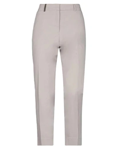 Shop Peserico Woman Pants Light Grey Size 4 Cotton, Elastane