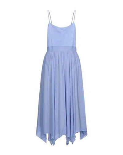 Shop Semicouture Woman Midi Dress Blue Size 8 Viscose, Silk, Cotton, Elastane