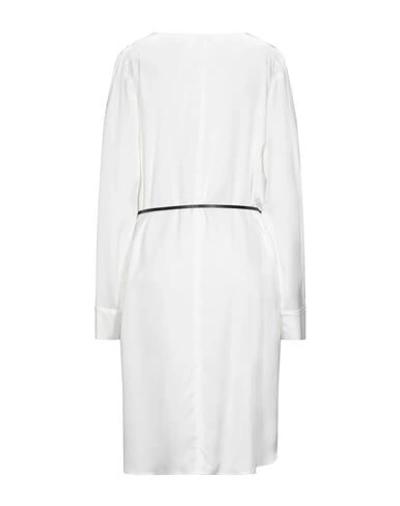 Shop Bottega Veneta Woman Midi Dress Ivory Size 2 Silk In White