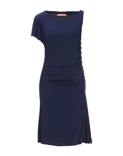 Shop Angelo Marani Midi Dresses In Dark Blue