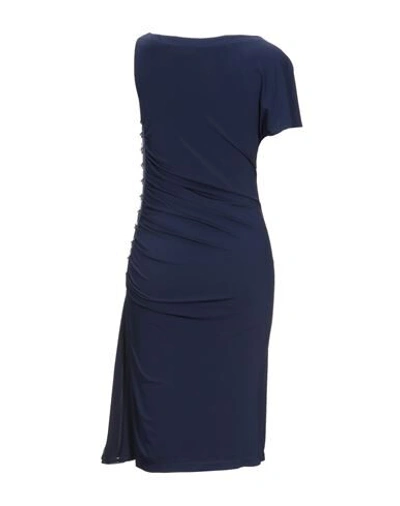 Shop Angelo Marani Midi Dresses In Dark Blue