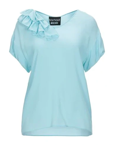 Shop Boutique Moschino Blouses In Sky Blue