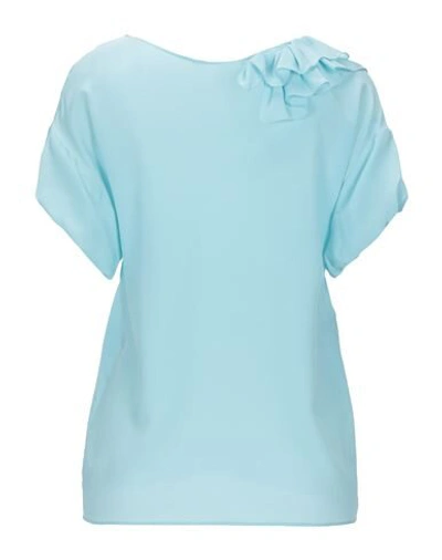 Shop Boutique Moschino Blouses In Sky Blue
