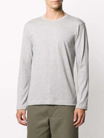 Shop Comme Des Garçons Shirt Cotton Rear Logo T-shirt In Grey