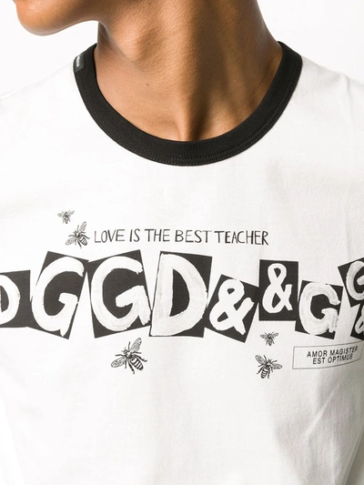 Shop Dolce & Gabbana Cotton Logo T-shirt In White