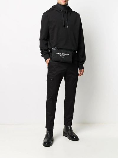 Shop Dolce & Gabbana Logo Embossed Belt Bag In Black