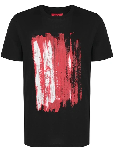 Shop Hugo Abstract-print T-shirt In Black