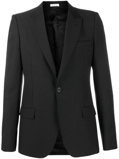 Shop Alexander Mcqueen Single-breasted Blazer In Black