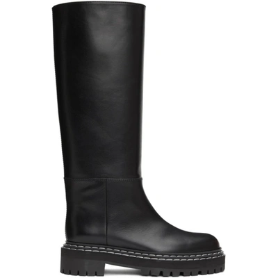 Shop Proenza Schouler Black Lug Sole Mid-calf Boots In 999 Black