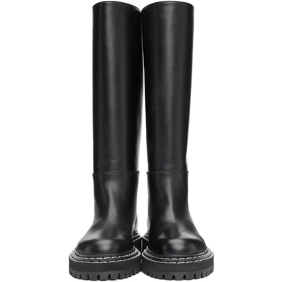 Shop Proenza Schouler Black Lug Sole Mid-calf Boots In 999 Black