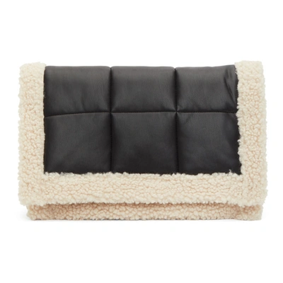Shop Stand Studio Black Faux-leather And Sherpa Vivienne Clutch In 89100 Blkwh
